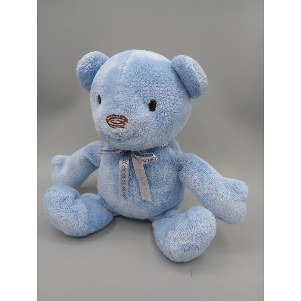 Carter's Classics Baby Blue Teddy Bear Rattle Plush Infant Toy Prestige Toys - Picture 2 of 11